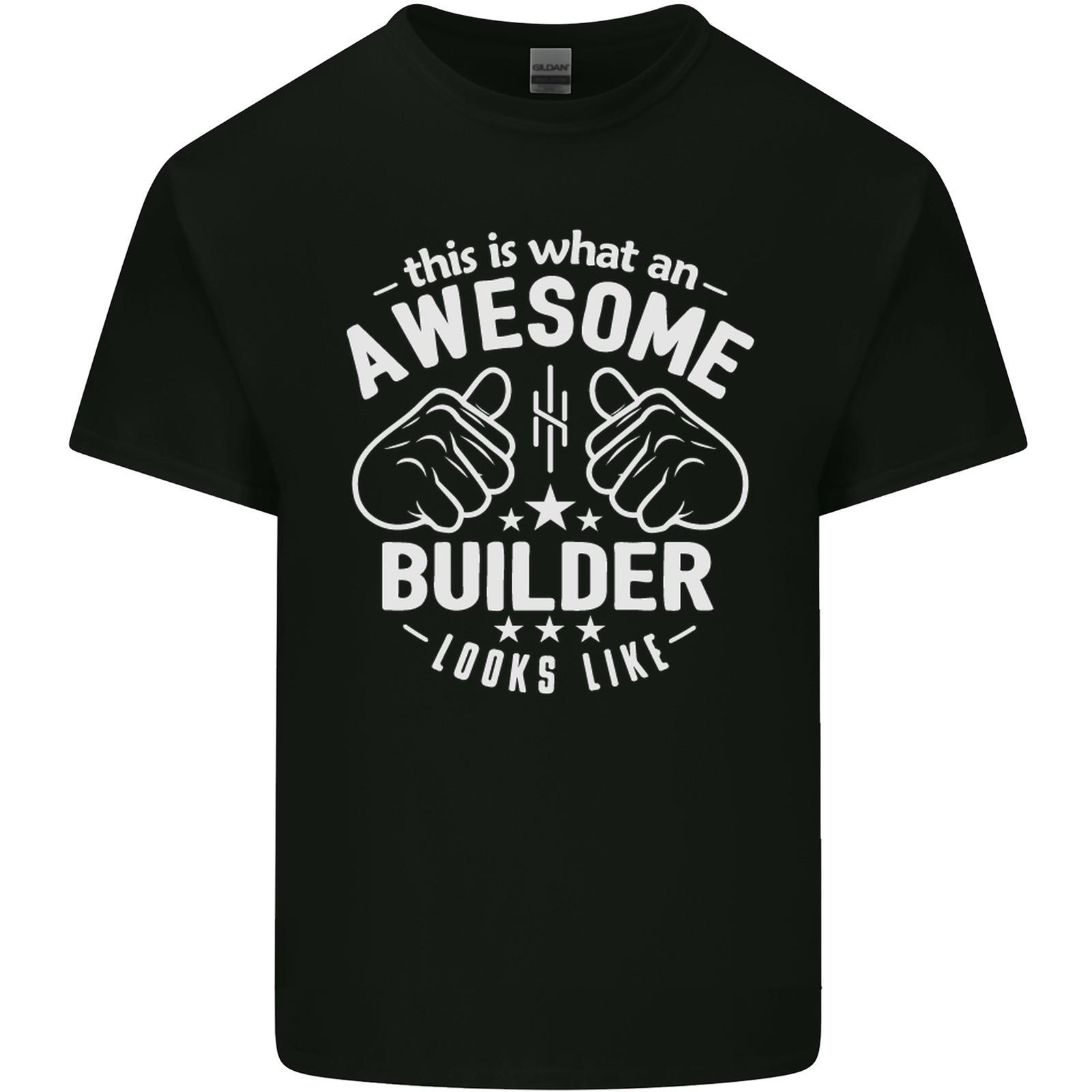 This Is What an Awesome Builder Looks Like Mens Light Cotton T-Shirt 2XL
