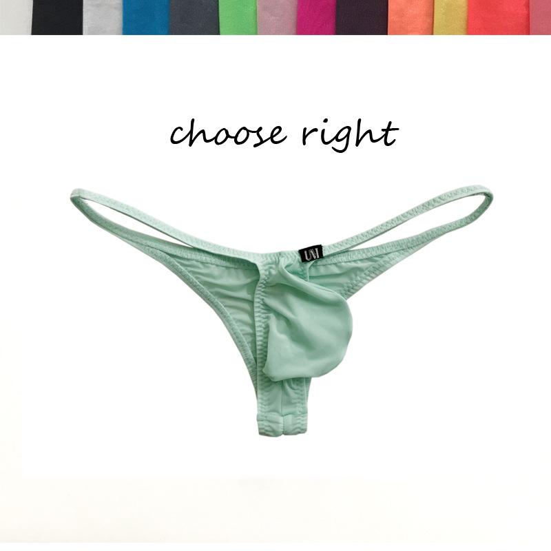 Eis-Seide G-String Herren Sexy Niedrige Taille T-Rücken Tangas Weiche Unterwäsche Penisbeutel Slips Mann Wölbung Beutel Unterhosen Gay Bequeme Lingerie