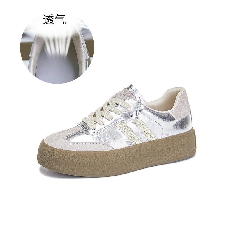 Leather German training shoes women's 2025 summer new retro lace little white shoes women's casual board shoes platform versatile women's shoes