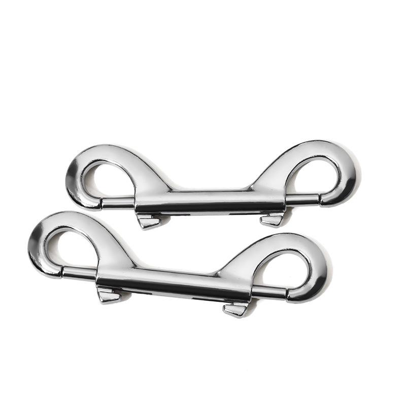 White Nickel-Plated Zinc Alloy Double-Headed Dog Leash Hook