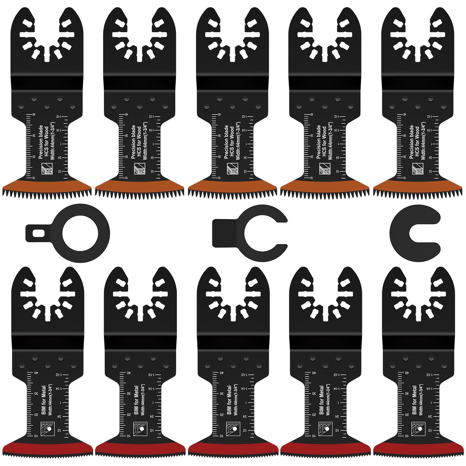 

10 шт. Колеблющиеся пильные полотна для резки дерева и металла, быстросъемные, удлиненные, биметаллические, для мультиинструмента, универсальные пильные полотна