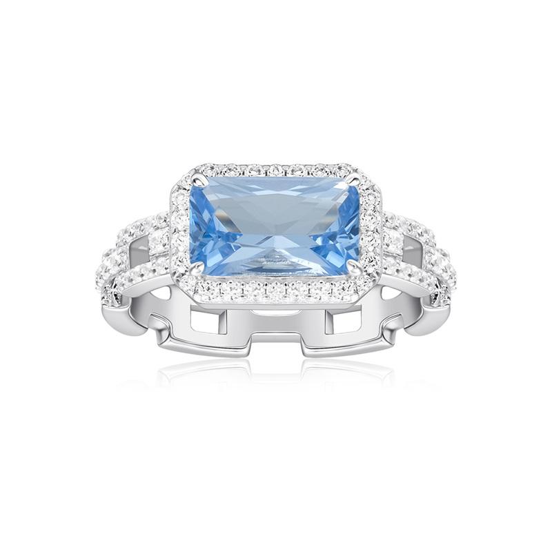 APM Monaco ring [Romantic Confession] Fashionable and simple rectangular crystal diamond niche design ring, same style for men and women A22774XCB