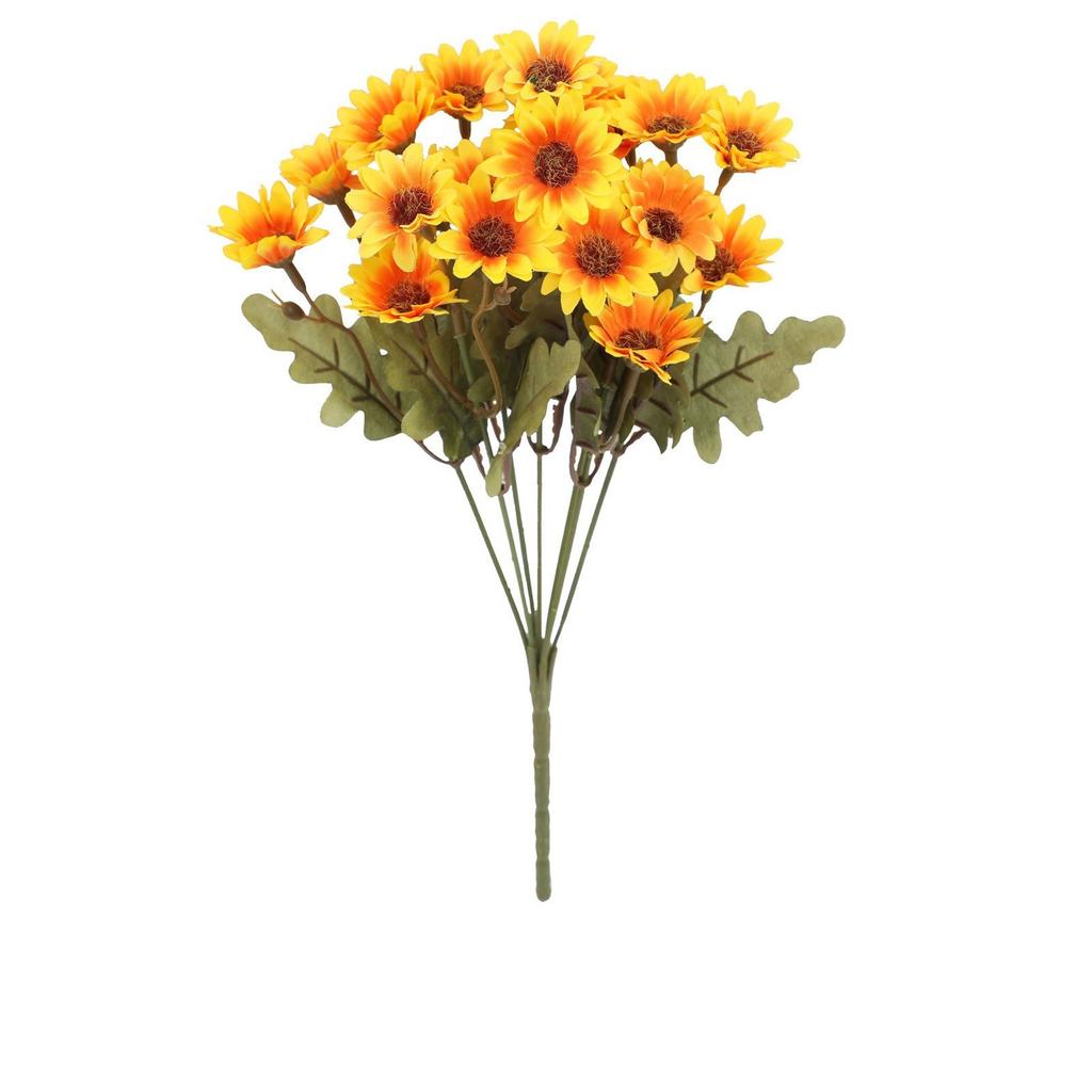 Fun Decor Mums, Artificial Sunset Mums, Artificial Outdoor Sunset Mums Flowers - UV Resistant, Waterproof, Windproof, Fake Fall Flower