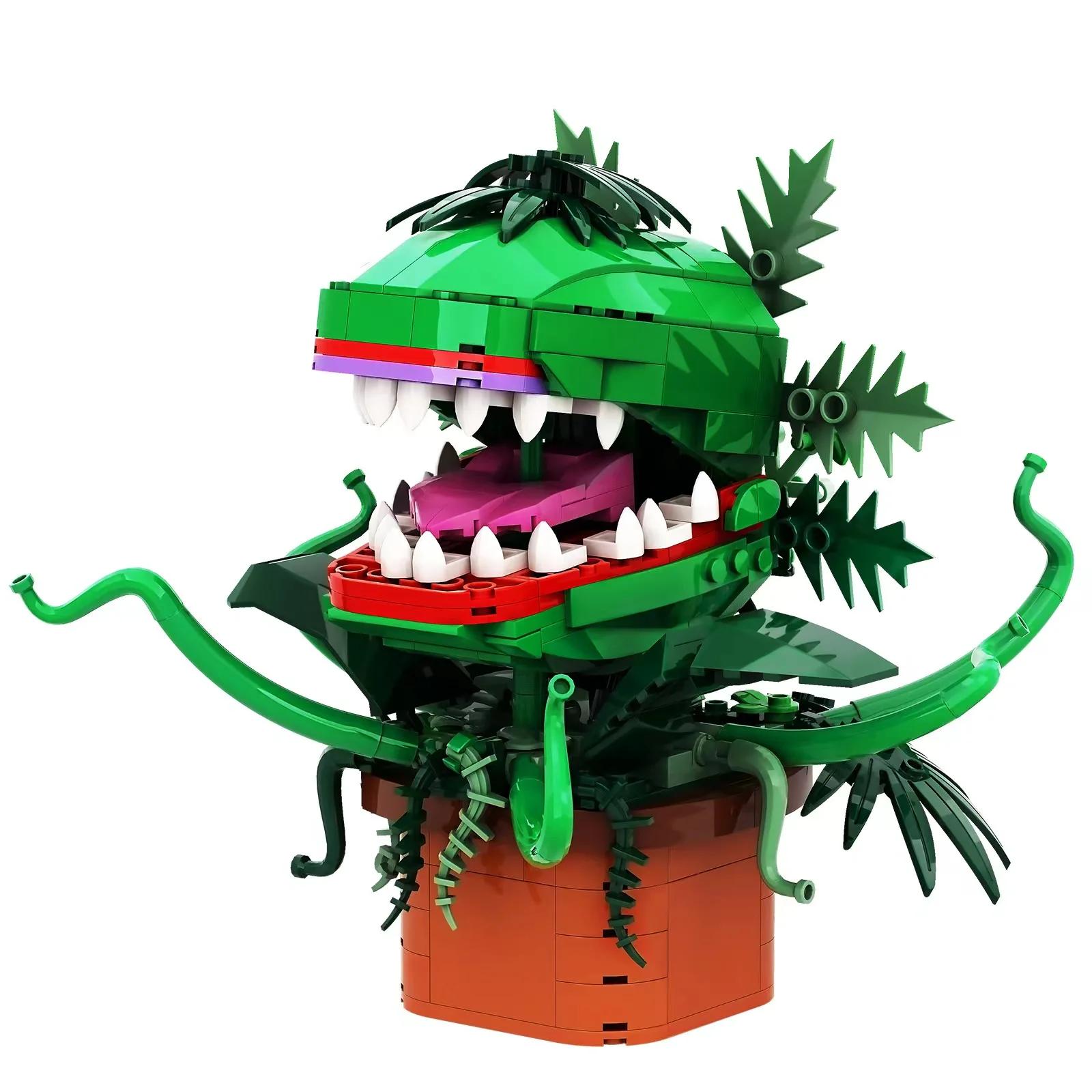 

MOC Одри II Chomper Man Eater Маленький магазинчик ужасов Цветочные строительные блоки Растения Кирпичи Модель Игрушка для детей Детские подарки