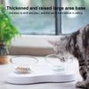 Pet Feeder 20  degrees  Adjustable Pet Cats Drinking Feeding Bowl Transparent Double Cat BowlWhite