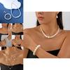Retro Inspired Pearl Accessories Set With Handcrafted Multilayer Necklace And Ear Jewelry