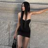 2026 European and American style eBay spring and summer new women's clothing solid color sexy tube top high waist hip dress women