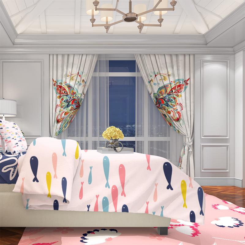 2pcs- Holy Butterfly Polyester Curtains, 42*84 Bar Bag Curtains, Bedroom, Living Room, Home Room, Party Decoration