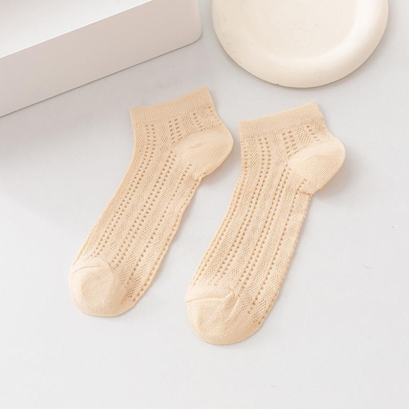 10 Pairs of Female Spring and Autumn Lace Mesh Hollow Mesh Breathable Crystal Silk Shallow Mouth Invisible Socks