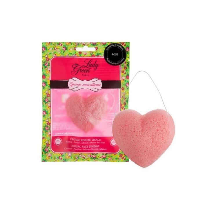 Lady Green Éponge Konjac Visage Rose
