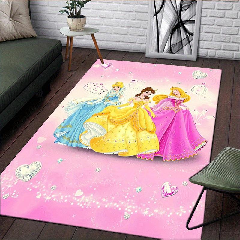 1pc Princess Pattern Area Rug Soft Flannel Floor Mat for Living Room,Office,Bedroom and Carpet