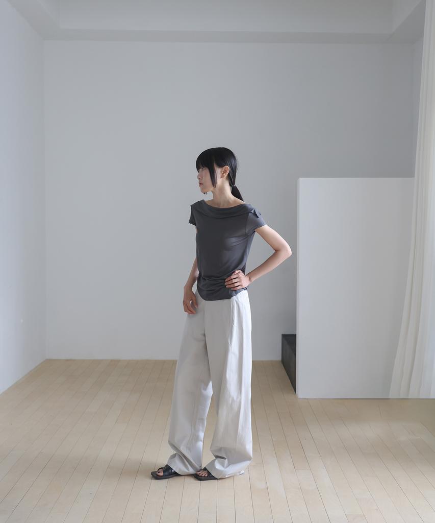 Linte Curved Slacks Beige