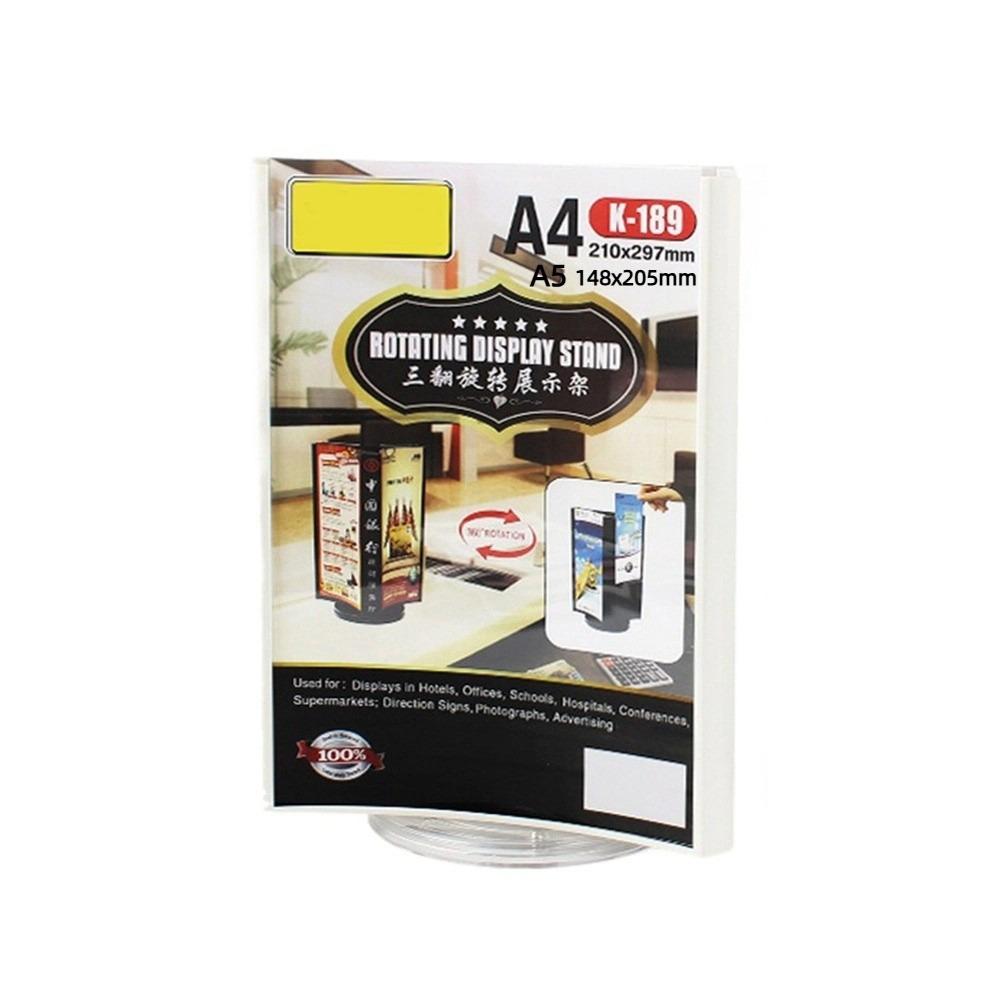 Transparent Menu Display Stand Three-Sided Vertical Price Tag Rack  Offices