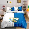Blue and White Crest with Lion Design Print Bedding Set Duvet Cover Pillowcases (1* Duvet Cover 2* Pillowcases Do Not Include Comforter)
