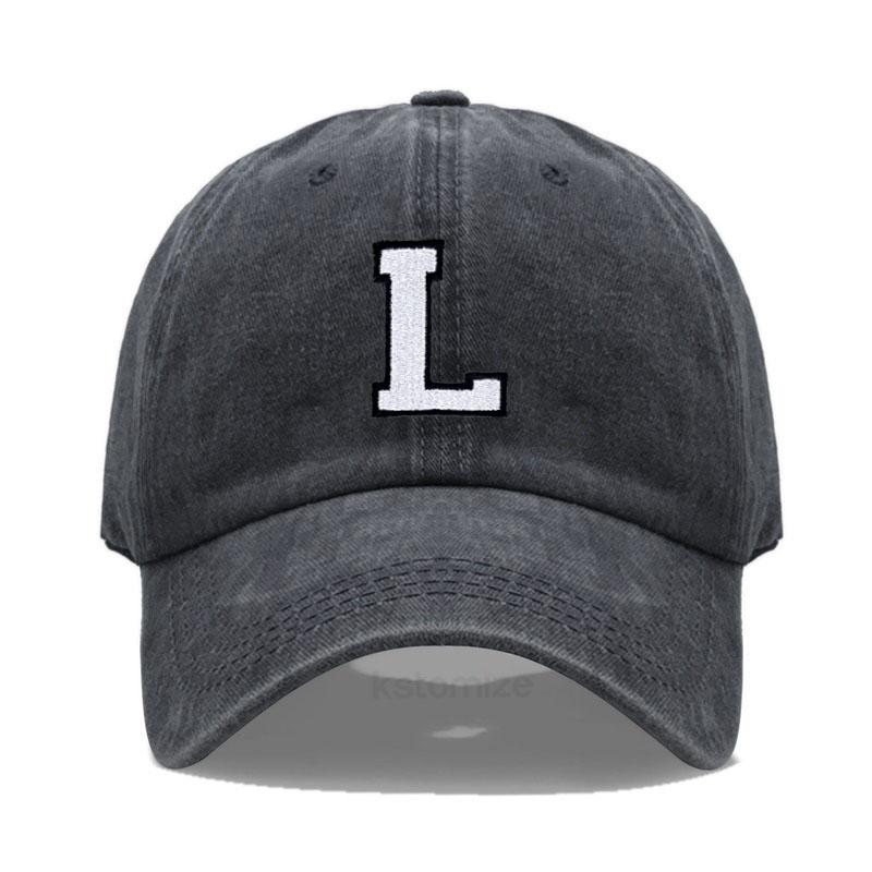 Vintage Washed Cotton Dad Hat Baseball Cap - 2-Tone A-Z Initial Embroidery Adjustable Unisex Team Cap for Men Women