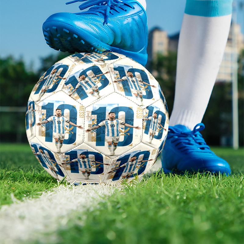Lionel Messi Aufdruck Größe 5 Fußball, PU Abriebfester Fußball für Spieltraining und tägliches Üben, Geburtstagsgeschenk für Fußballfans