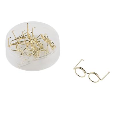 10 stücke Lustige Metall Galvanik Brillen Form Papier Clip Karte Buch Clips Datei Klassifizierung