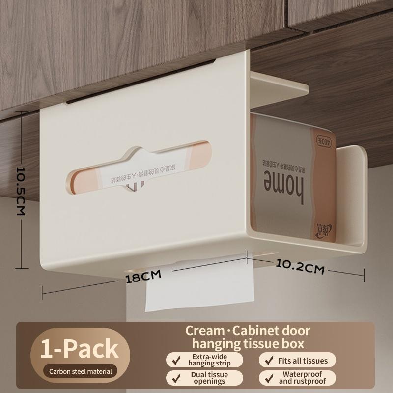 Over Cabinet Door Hanging Tissue Box Kitchen Paper Napkin Dispenser Space Saving No‑Drill Design Household Storage Organizer For