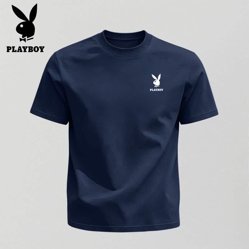 PLAYBOY Men's Pure Cotton Short Sleeve T-Shirt