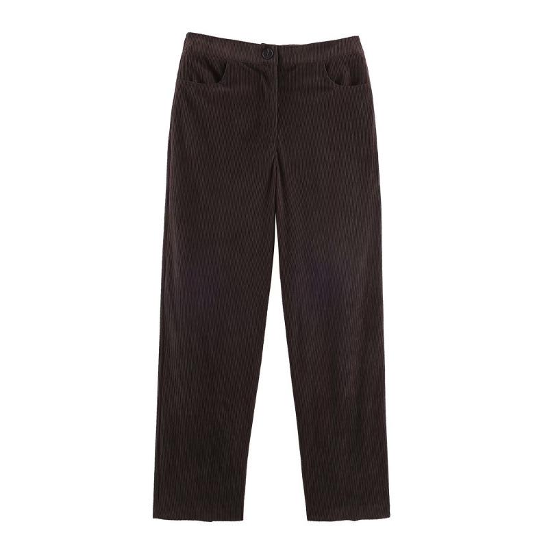 

2025 European Corduroy Suit: Jacket & Wide-Leg Pants Set L