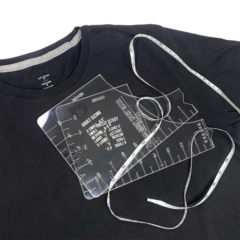 T-Shirt Alignment Ruler Centering Tool Placement Graphic Guide Tough Printed T-Shirt DesignRuler Ruler Guide Size Chart