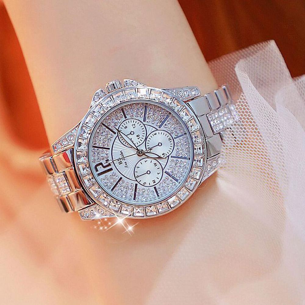 New Diamond Women Luxury Brand Watch Rhinestone Elegant Ladies Watches Gold Clock Wrist Watches For Women Relogio Feminino