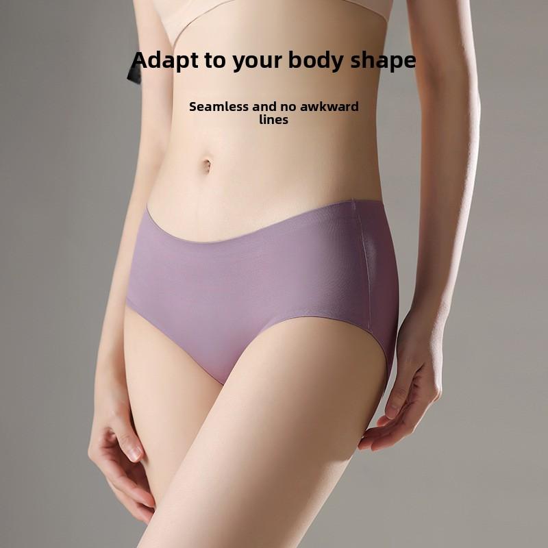 Ladies Spring and Autumn New Double Sided Double Color 7A Silk Antibacterial Crotch Non Trace High Waist Triangle Briefs