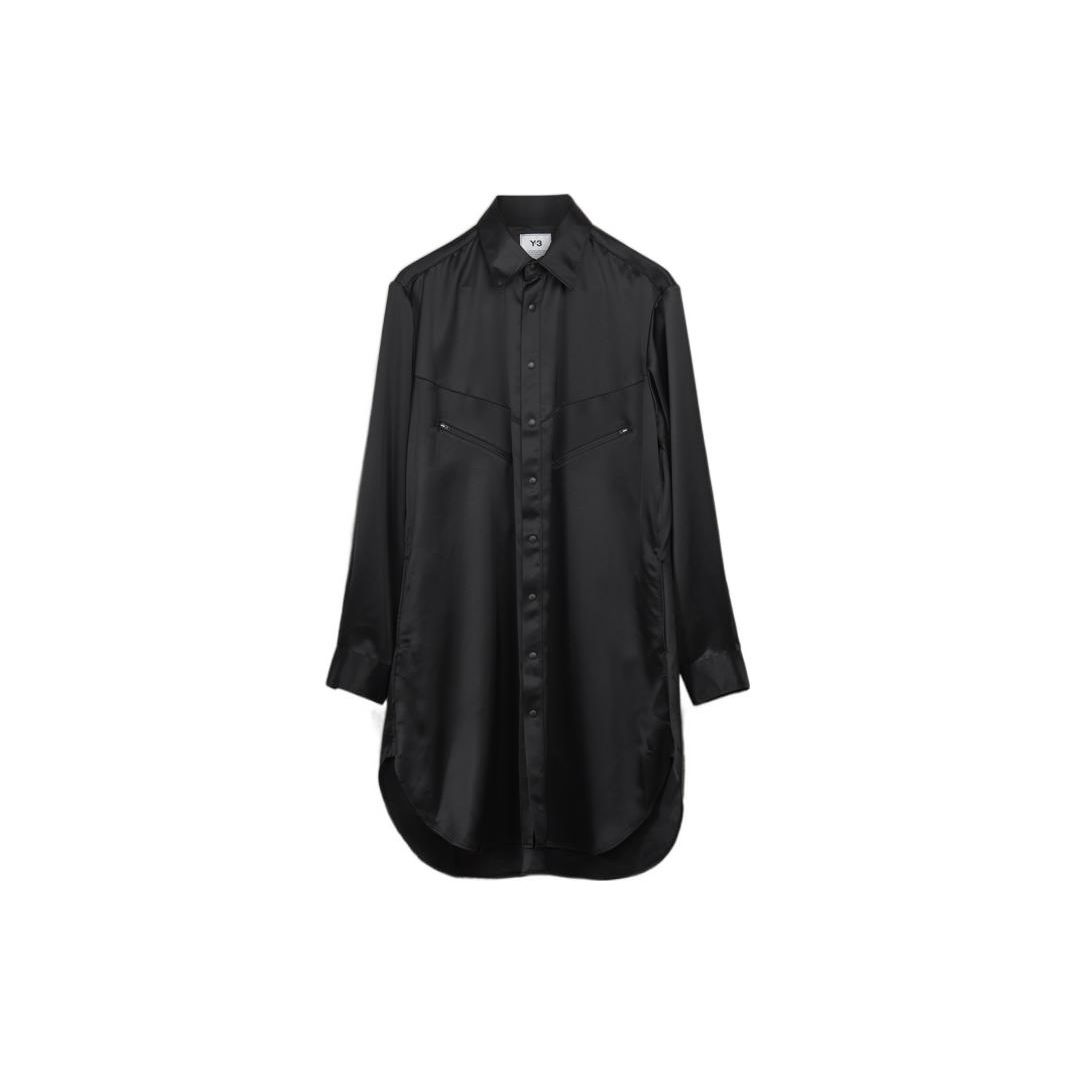 

Y-3 FW22 Однотонная рубашка свободного кроя прямого покроя на одной пуговице с длинным рукавом Женские рубашки Черный HN4320 M