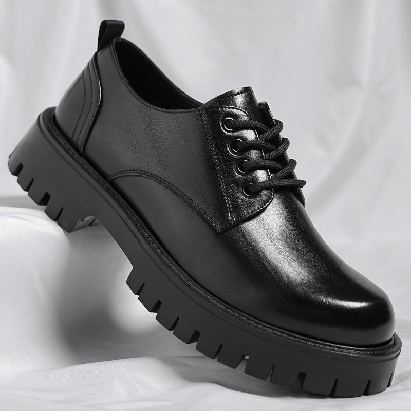 Sapatos masculinos de cabeça grande sapatos casuais de couro para jovens sapatos masculinos sapatos da moda estilo britânico masculino 2025