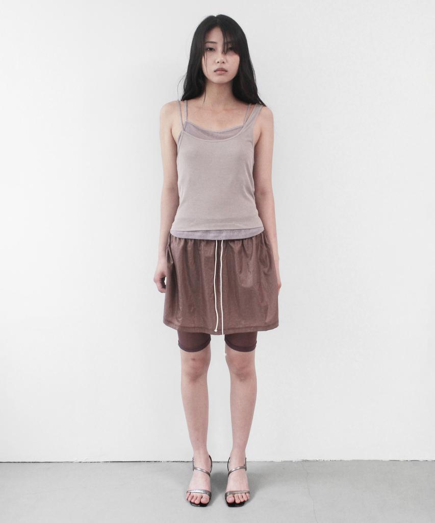 Kasel Volume Mini Sheer Skirt, Wine