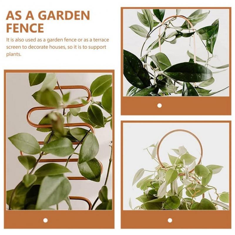 Metal Trellis for Climbing Plants Indoor In the Garden, Plant Climbing Rack Potted Plants Gold Trellis Support Garden Supplies