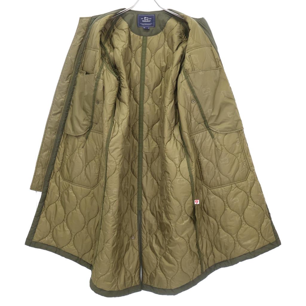 Woolrich WJOU0103BE Khaki Collarless Quilted Padded Coat Coat S khakiUsed