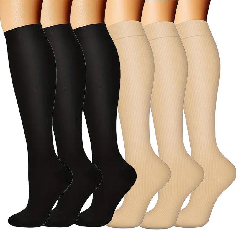 Compression Knee-high Socks Set for Running and Sports - Graduated Support, Multiple Pairs (3/4/6/8)