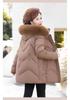 Mamas Winter 2025 Plus Samt Mittellange Daunenjacke für Frauen mittleren Alters und ältere Frauen