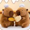 Cute Capybara Plush Toy Soft Cheesy Bread Design Adorable Cuddly Pillow For Home