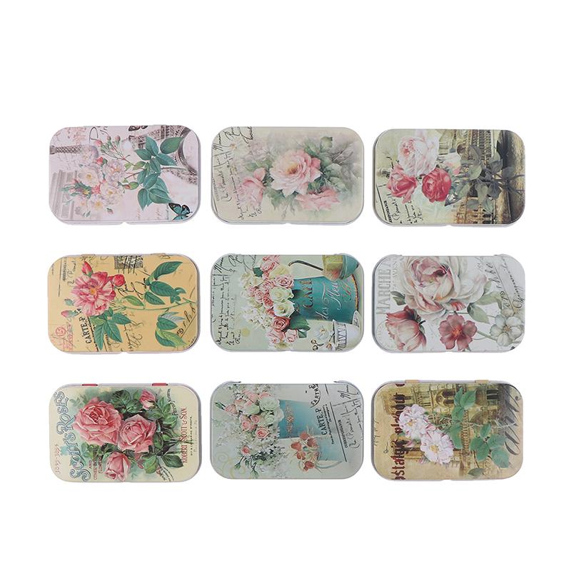 Cutie Metalică Vintage Flori Borcan Sigilat Cutii de Ambalare Cutie Bijuterii Bomboane Pentru Petrecere