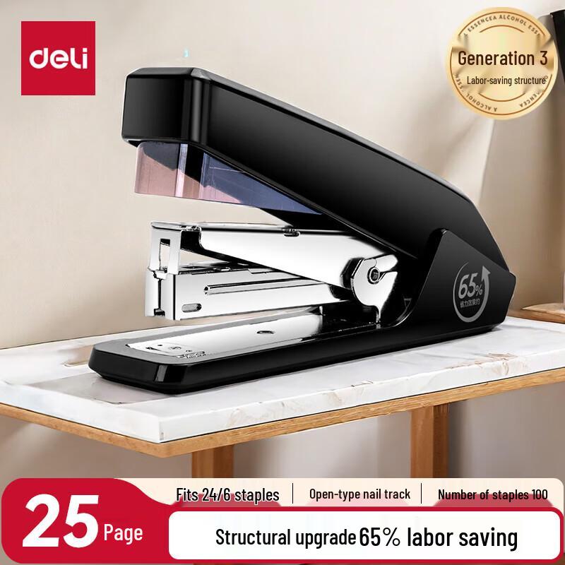 Deli 0468 Large Effort-Saving Desktop Stapler