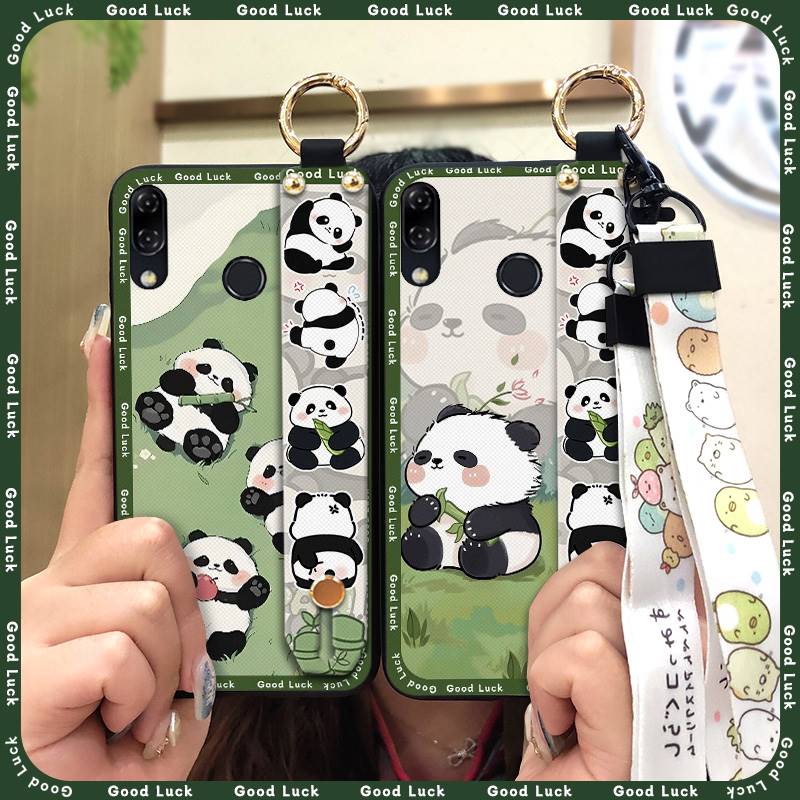 Protective Cute Phone Case For ASUS ZenFone 5 ZE620KL/ZS620KL Wristband Cartoon Panda Wrist Strap Lanyard Shockproof