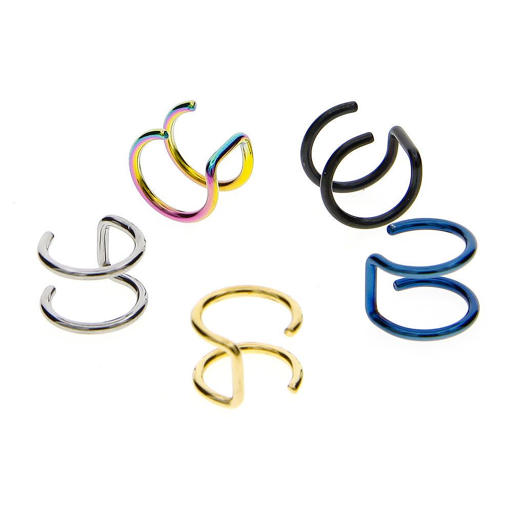 1 Paar Mode Damen Clip-Ohrringe Knorpel Ohrklemme Clip Wickel Nicht Gepierct Bunt