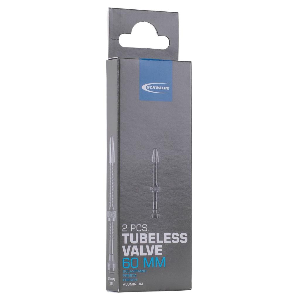 SCHWALBE Tubeless Valve 3471 (Genuine) for Bicycles, Black, 60mm Valve Length