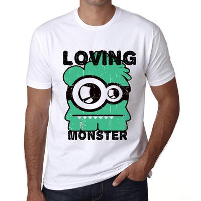 Herren Vintage T-Shirt Grafik T-Shirt Loving Monster Weiß