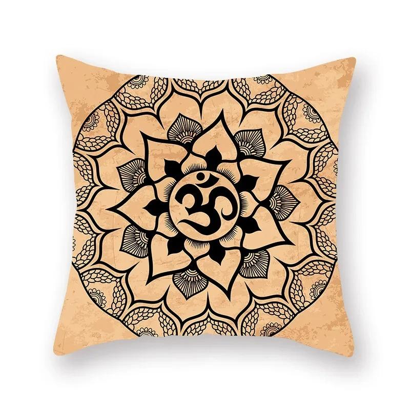 Retro Religious Ethnic Pattern Print Series Pillow Cover Bohemian Home Decor Bedroom Room Living Room Sofa Cushion Cover