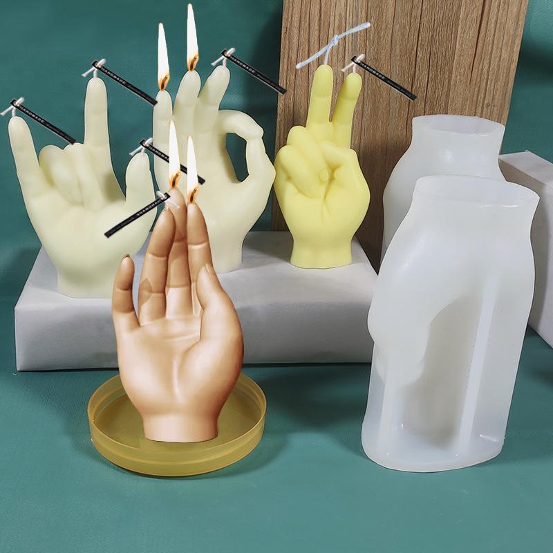 Three Faiths Hand Gesture Candle Mold for DIY Aroma Candles & Diffusers