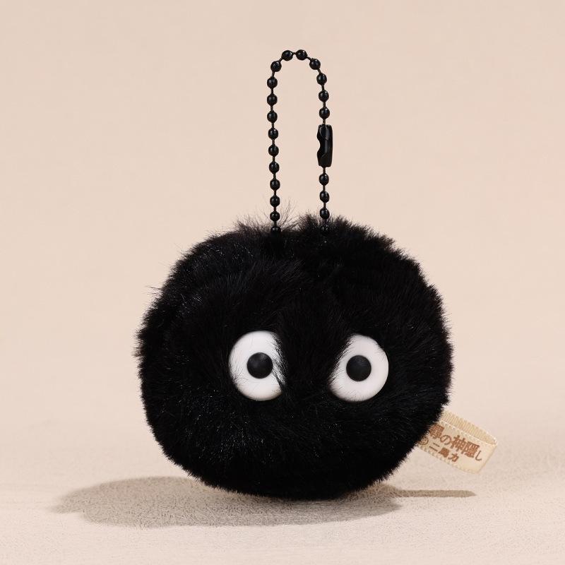 1 Stück Anime Kleiner Schwarzer Kohlenkugel Schlüsselanhänger, Plüschanhänger Rucksack Kleiner Anhänger Paar Accessoires Puppendekoration Geschenk