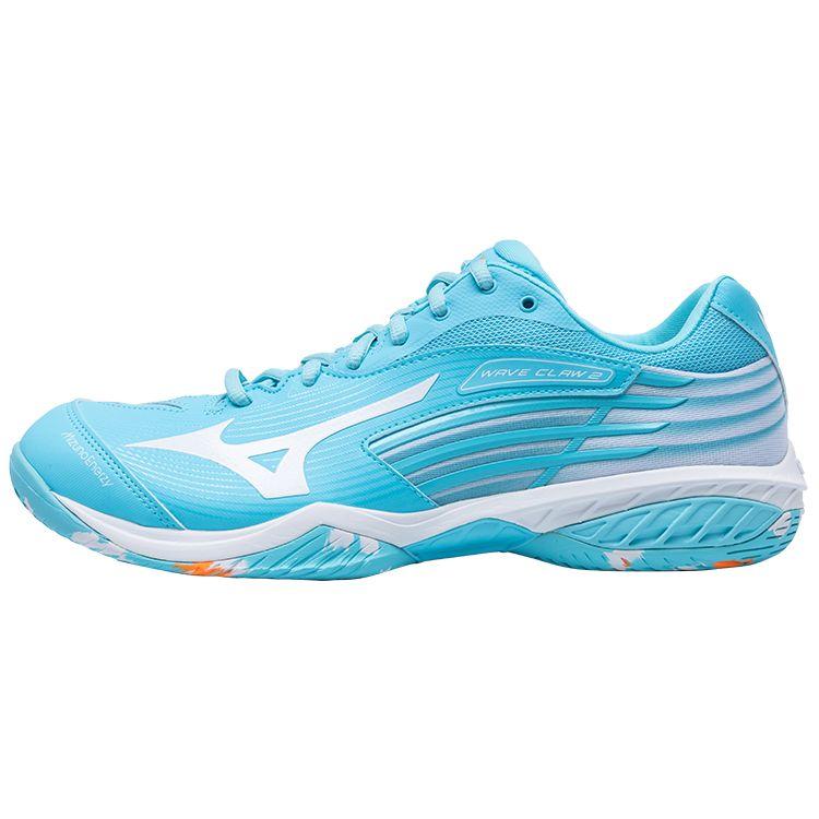 Mizuno Wave Claw 2 Durable Non-Slip Low-Top Badminton Shoes Unisex Shoes Blue White Orange 71GA211011