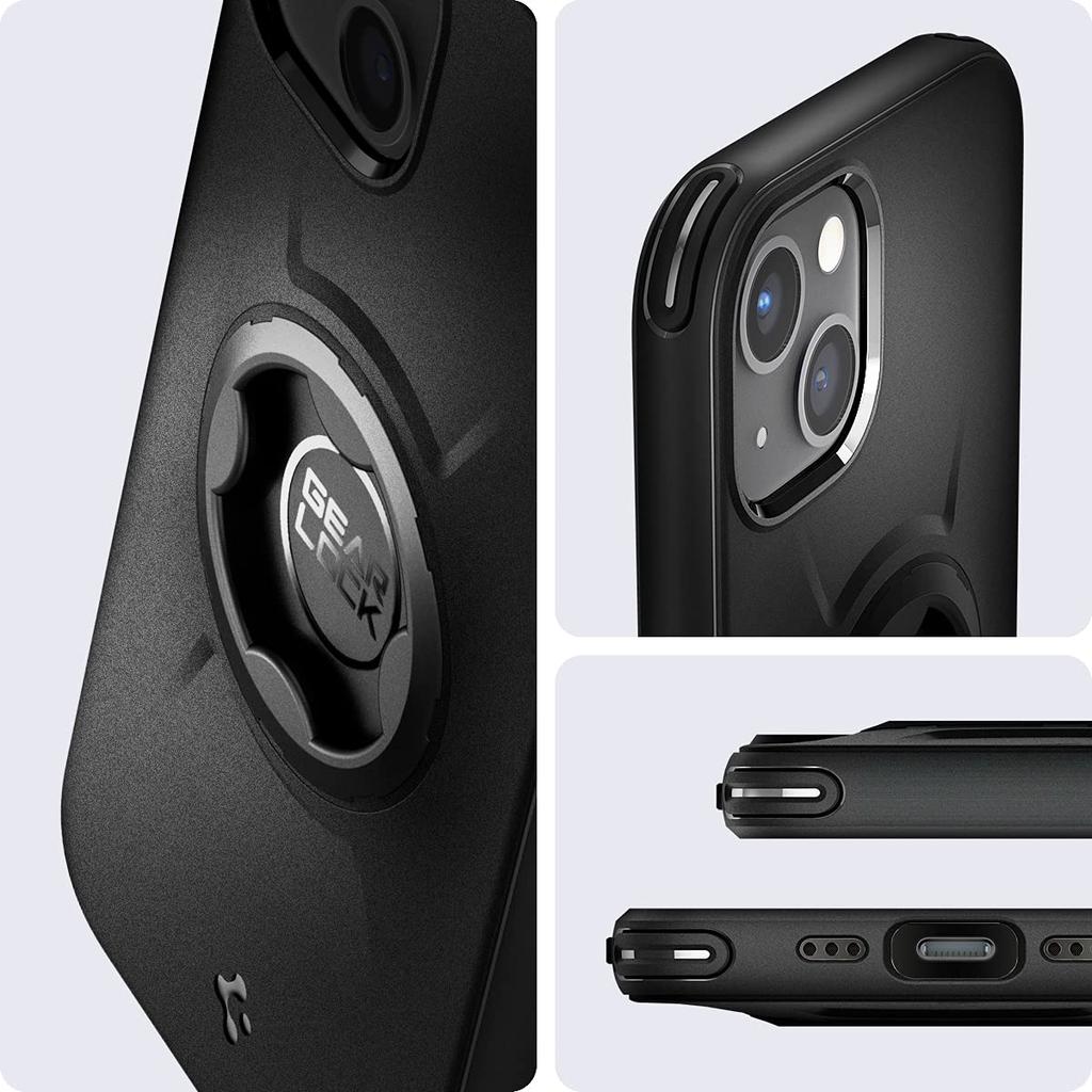 Spigen iPhone 13 Gear Lock Bike Mount Smartphone Holder for Motorcycles and Secures Gear ACS03743 Case, Drop-Resistant, Shock-Resistant Bicycles,