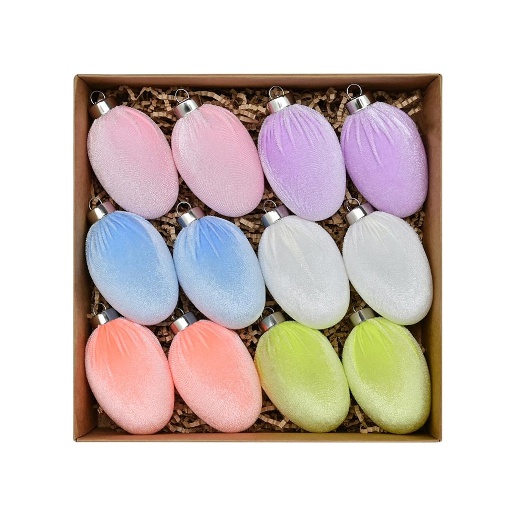 Easter Eggs, Colorful Flocked Easter Eggs, Easter Bunny Eggs, Chicken Eggs, Decorative Ornaments, Venue Decorations