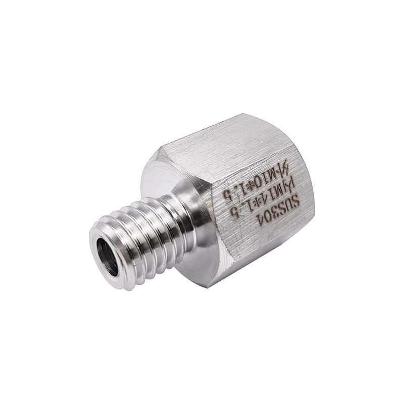 Stainless Steel 304 Metric Reducing Adapter: Female Thread M14X1.5 To Male Thread M10X1.5