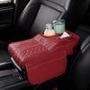 Portable Center Console Armrest Cushion PU Leather Multifunctional Car Armrest Pillow with Cup Holder Tissue Box