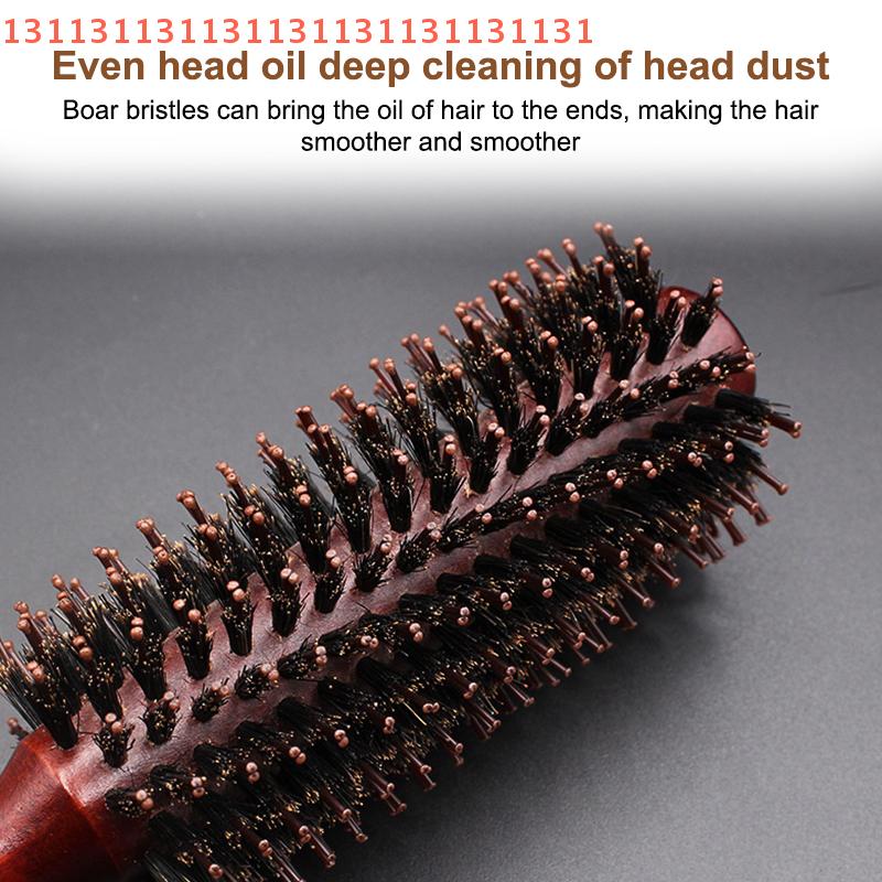 10/12/14Rows Anti Static Wood Boar Bristle Hair Round Brush Hair Dryer Styling Tool Teasing Brush For Hair Curly Comb Hair Brush